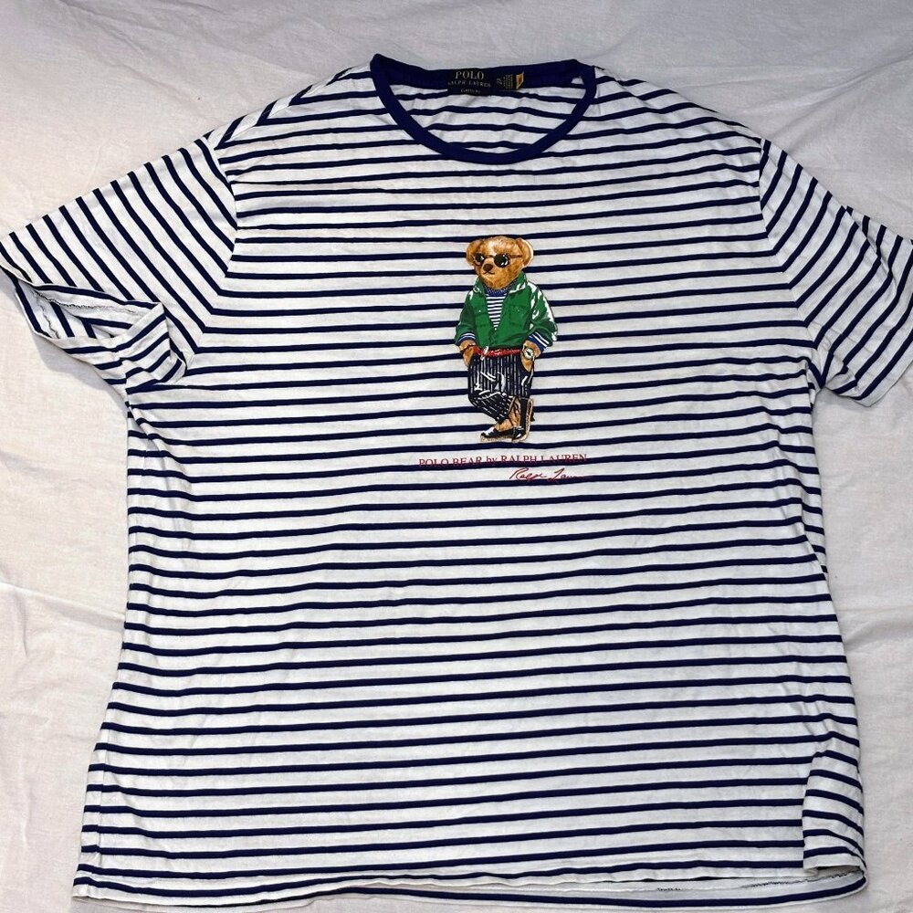 Polo Ralph Lauren Classic Fit Polo Bear casual cool T-Shirt Short Sleeve stripe